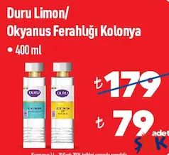 DURU KOLONYA ÇEŞİTLERİ 400 ML fiyat ve kampanya bilgisi
